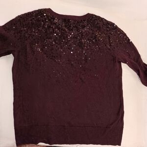 Soft & Sparkly V Neck Sequin Merino Wool / Cotton Sweater by The White Company